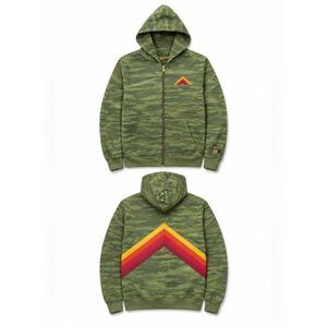 Aviator Nation Green Camo Zip Up Sweater